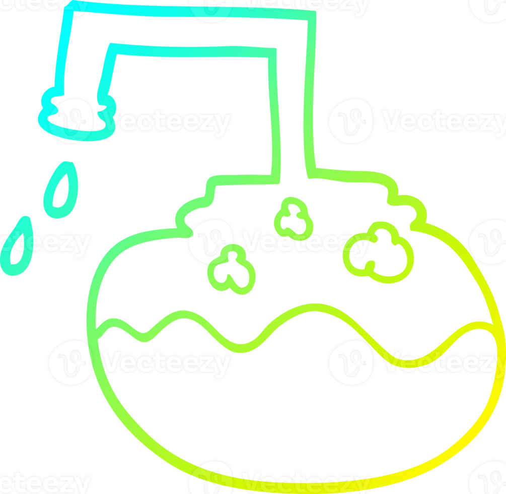 cold gradient line drawing of a cartoon science experiment png