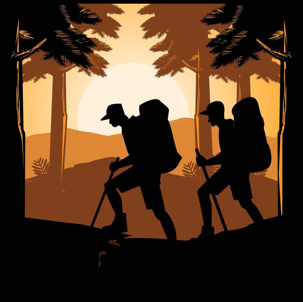 explore on side hill vector