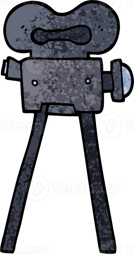 grunge textured illustration cartoon film camera png