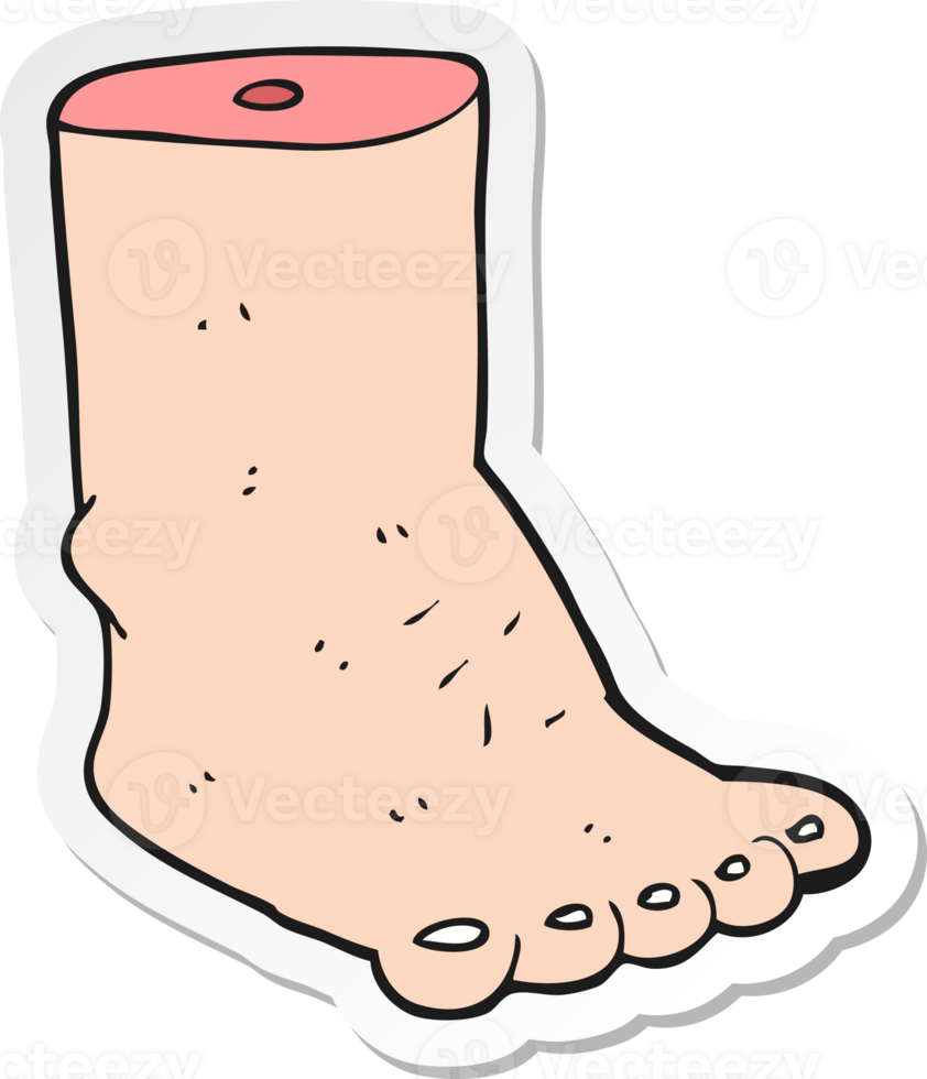 sticker of a cartoon foot png