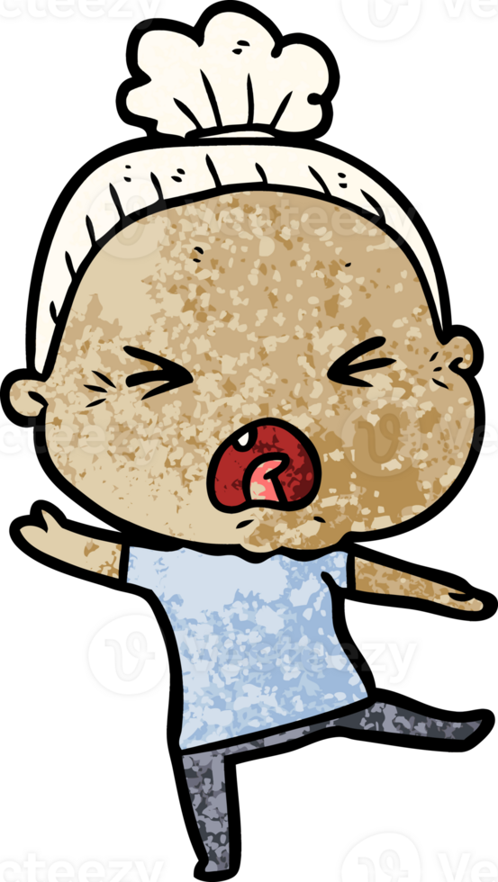 cartoon angry old woman png