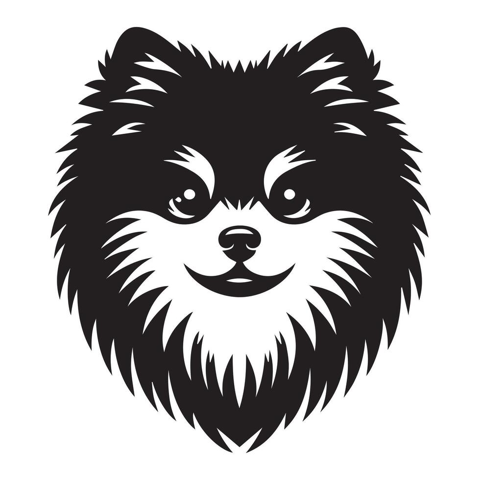 Dog Face illustration - A proud Pomeranian dog face Logo concept design vector