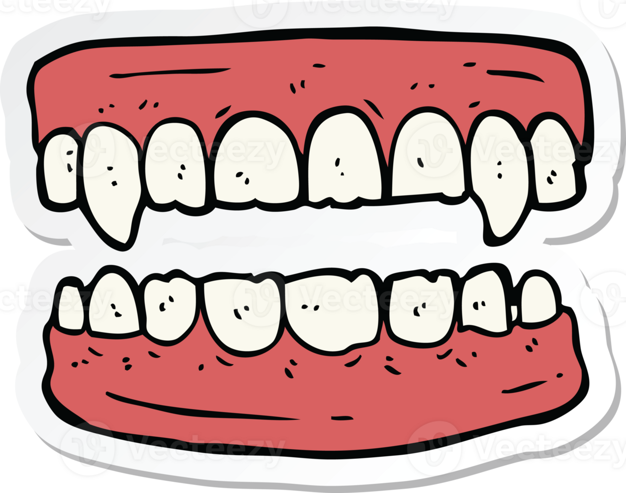 sticker of a cartoon vampire teeth png