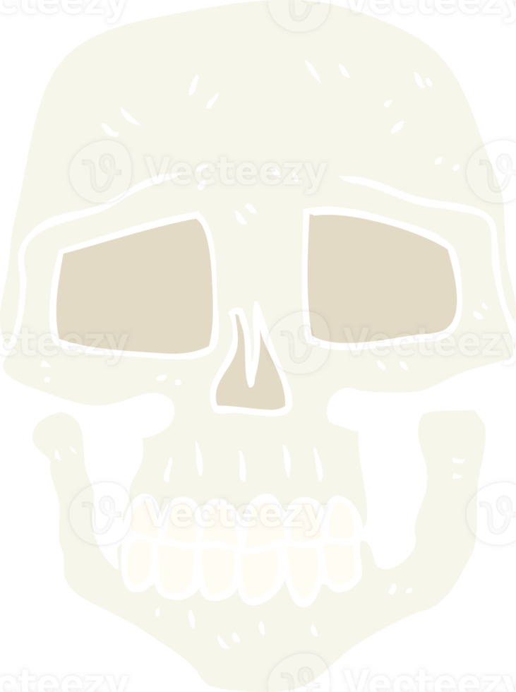 flat color illustration of skull png