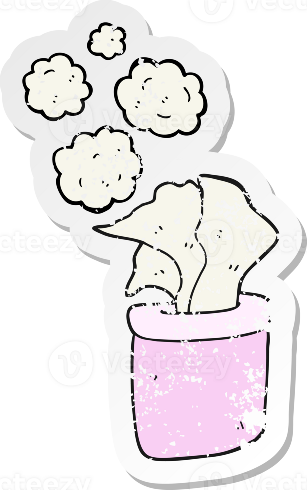 retro distressed sticker of a cartoon box of tissues png
