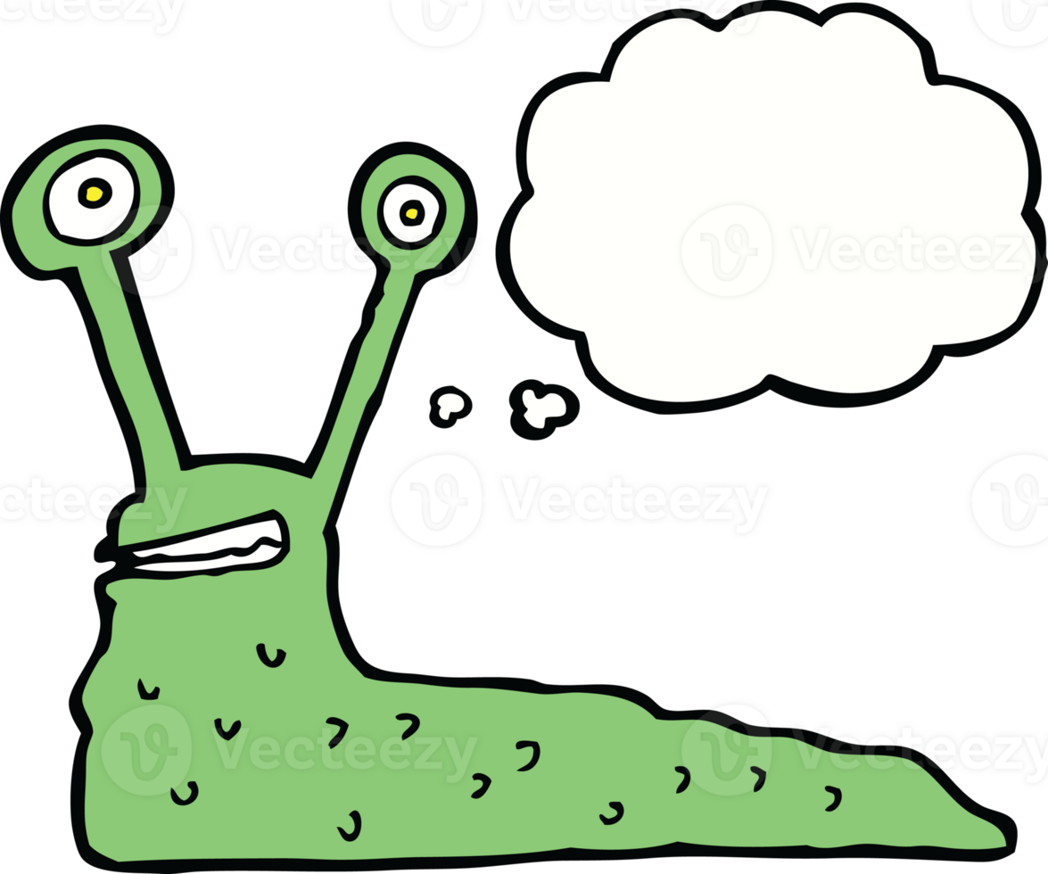 cartoon slug with thought bubble png