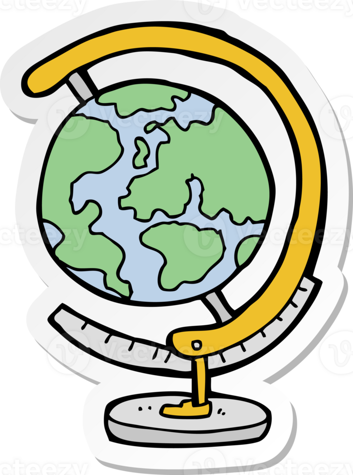 sticker of a cartoon globe png