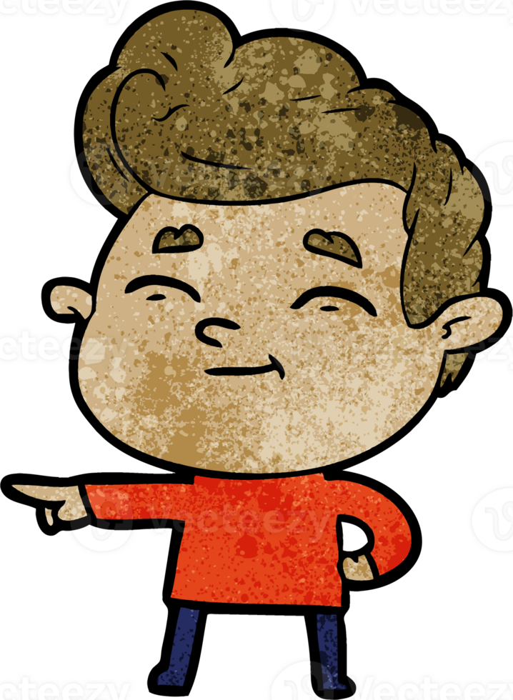 happy cartoon man pointing png