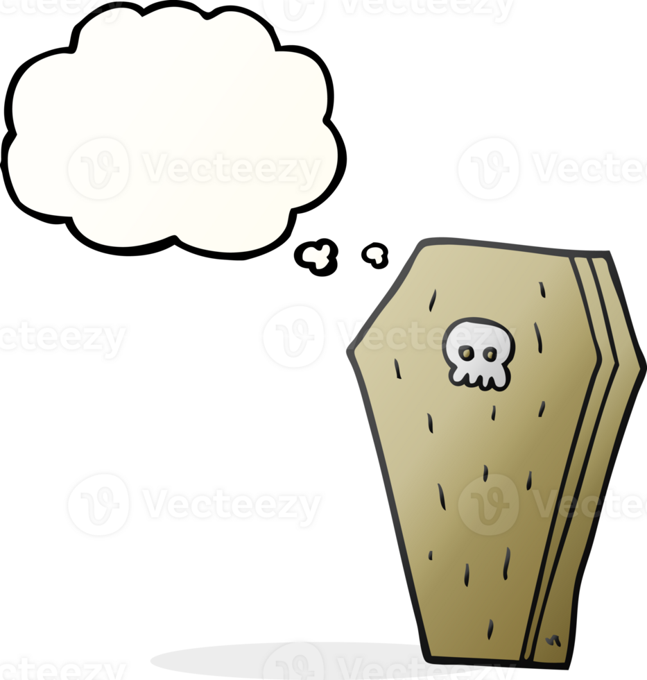 hand drawn thought bubble cartoon halloween coffin png