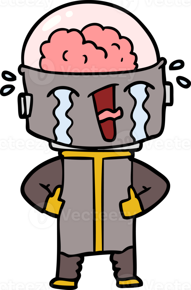 cartoon crying robot png