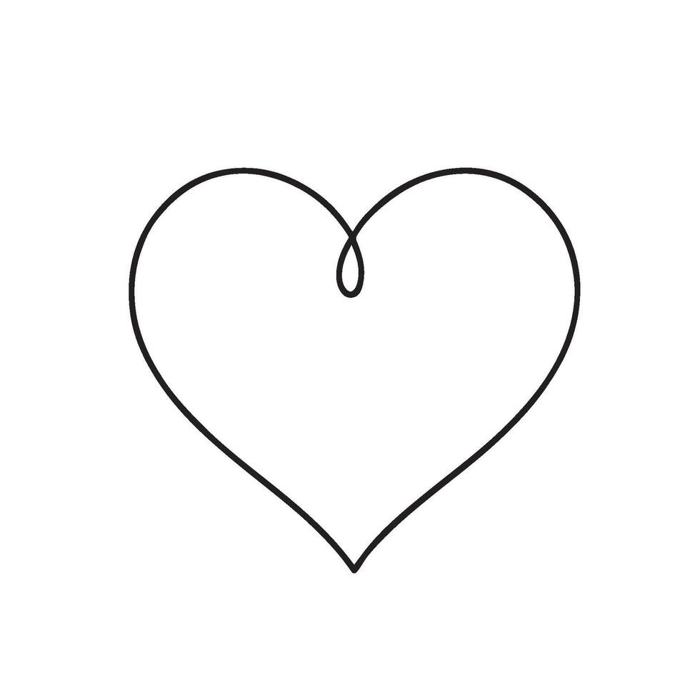 Simple Minimalistic Heart Line Art vector