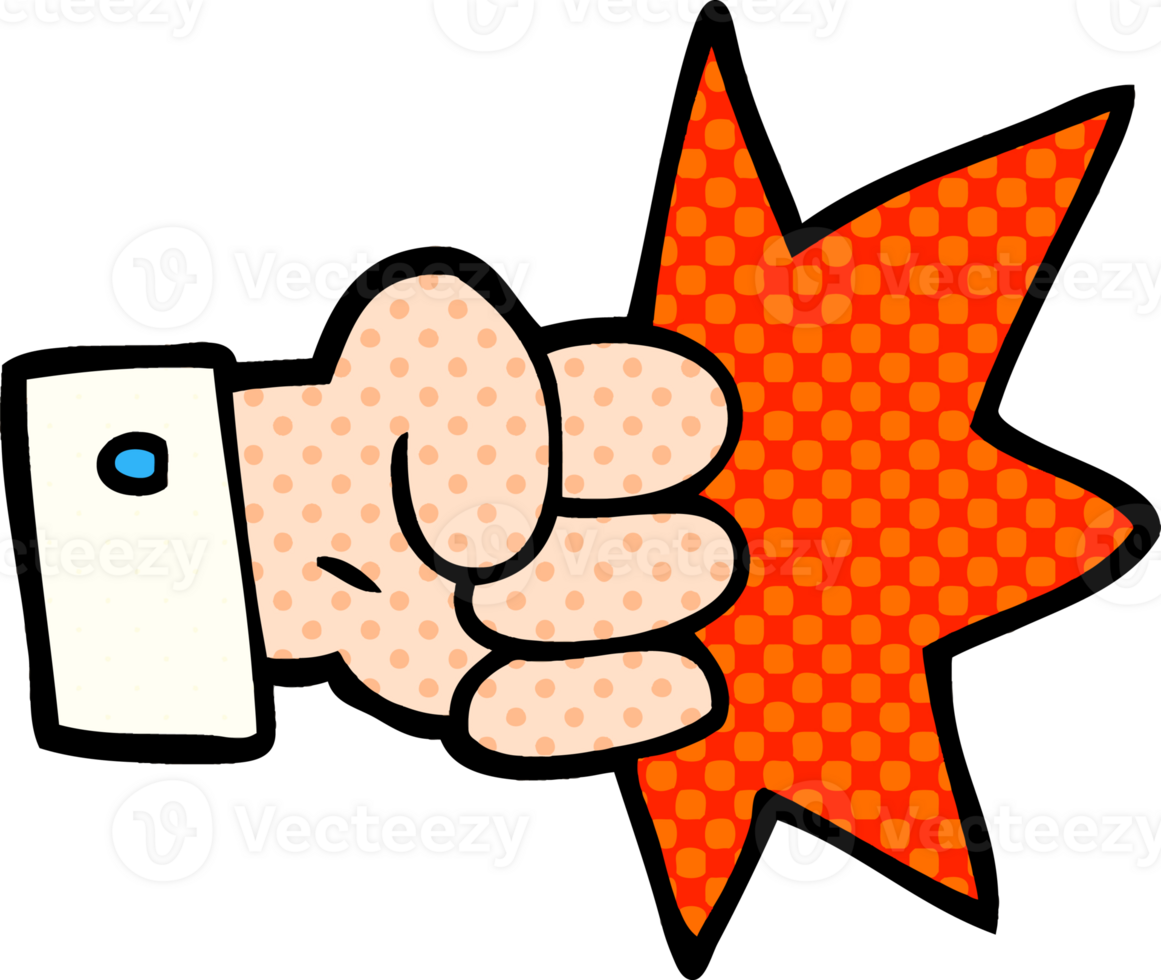 cartoon doodle punching fist png