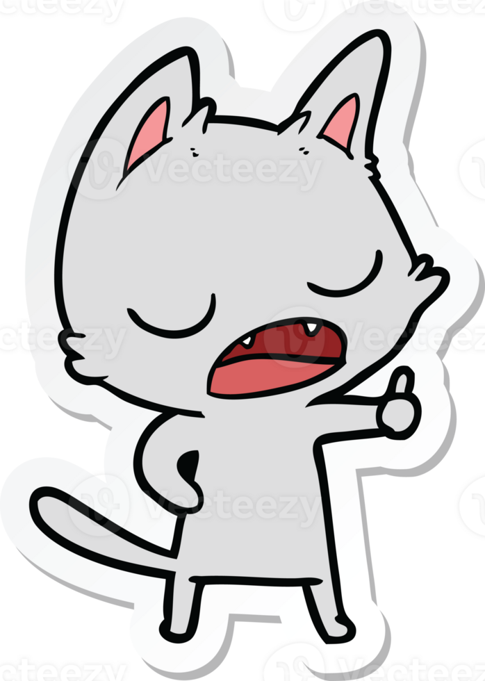 sticker of a talking cat cartoon png