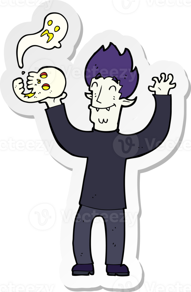 sticker of a cartoon spooky vampire png