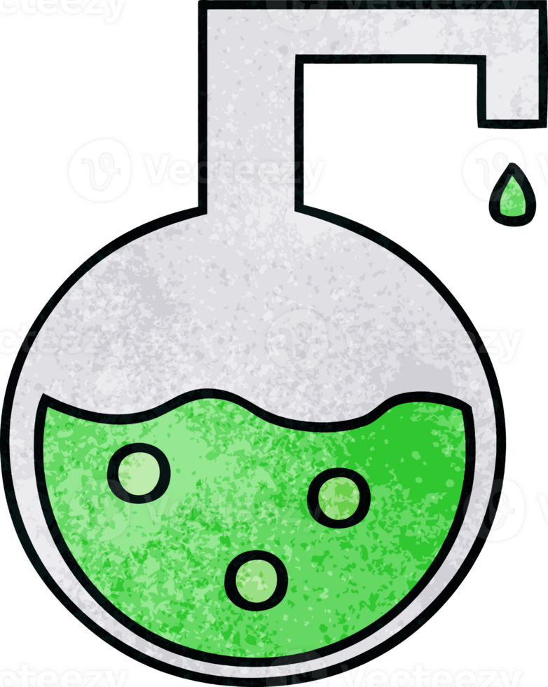 retro grunge texture cartoon of a science experiment png