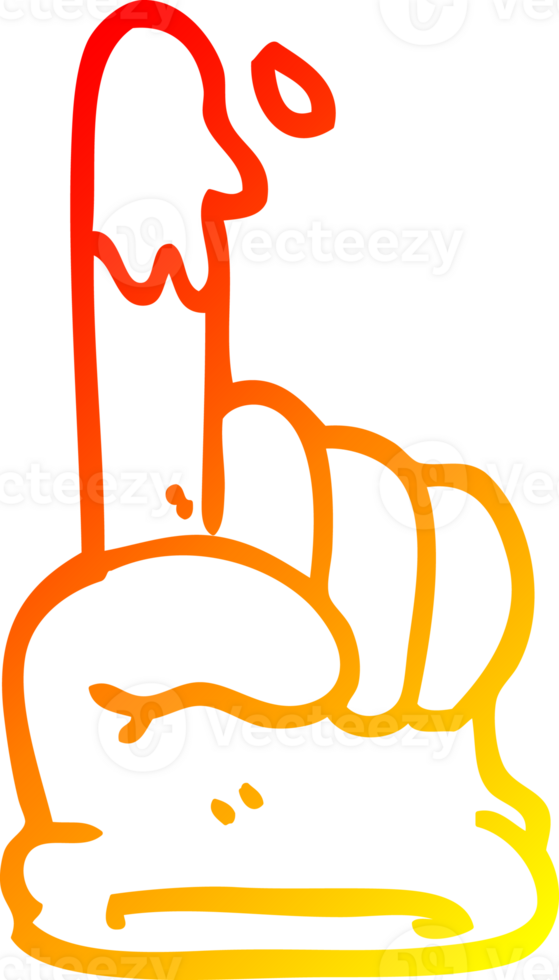 warm gradient line drawing of a cartoon rubber glove png