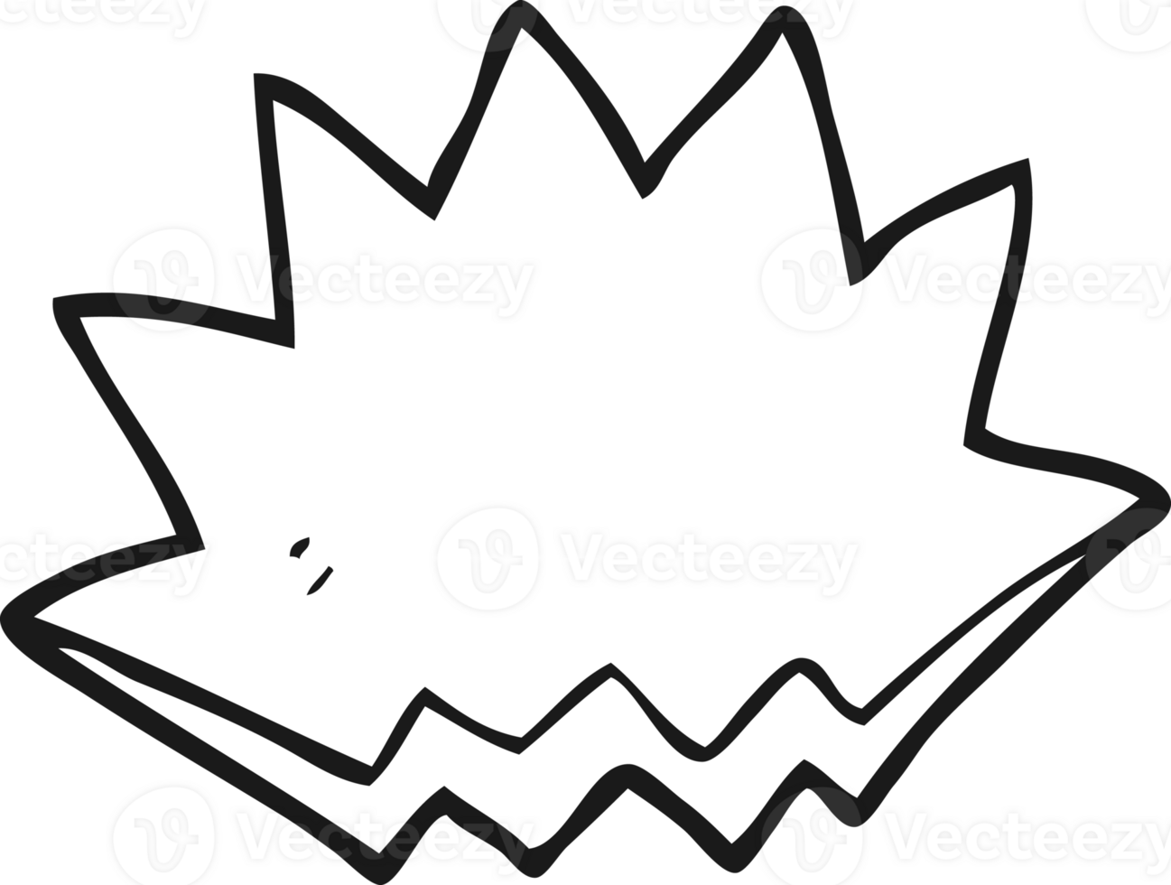 hand drawn black and white cartoon explosion decorative symbol png