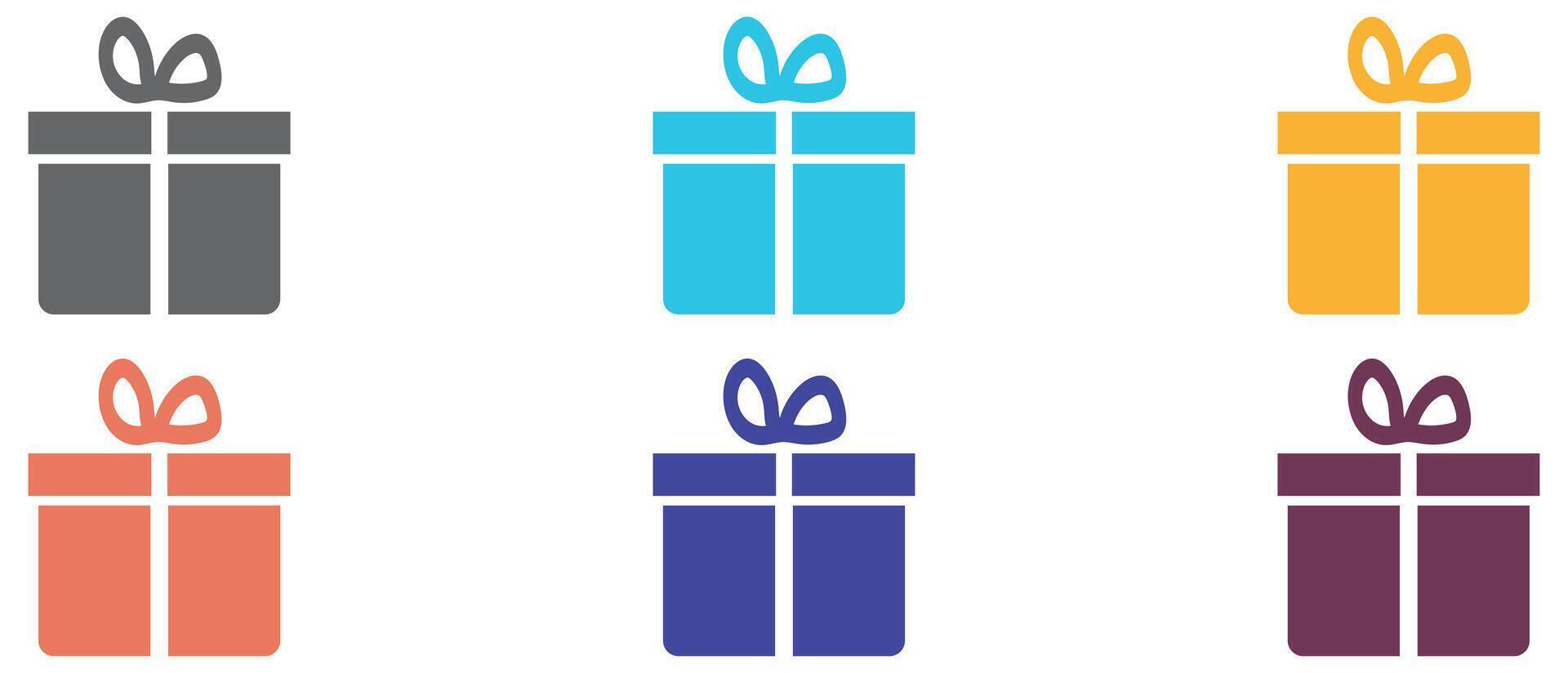 Gift box icon isolated on white background. Illustration symbol design style. vector