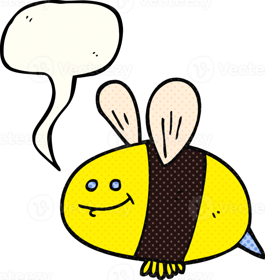 hand drawn comic book speech bubble cartoon bee png