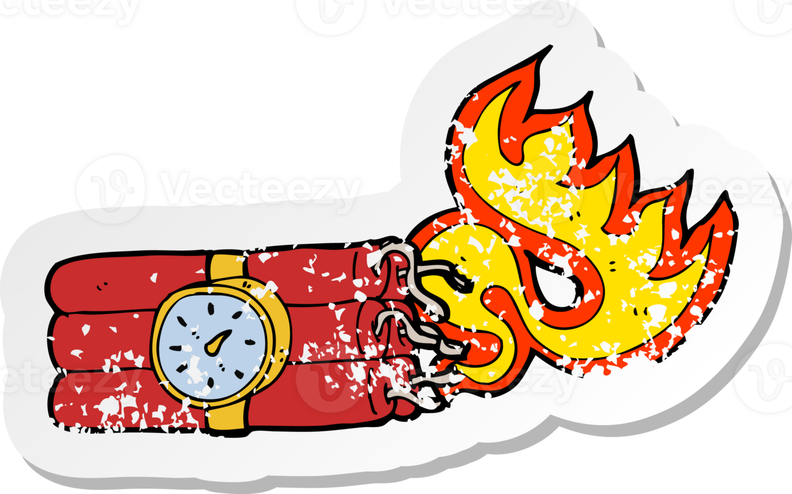 retro distressed sticker of a cartoon bomb symbol png