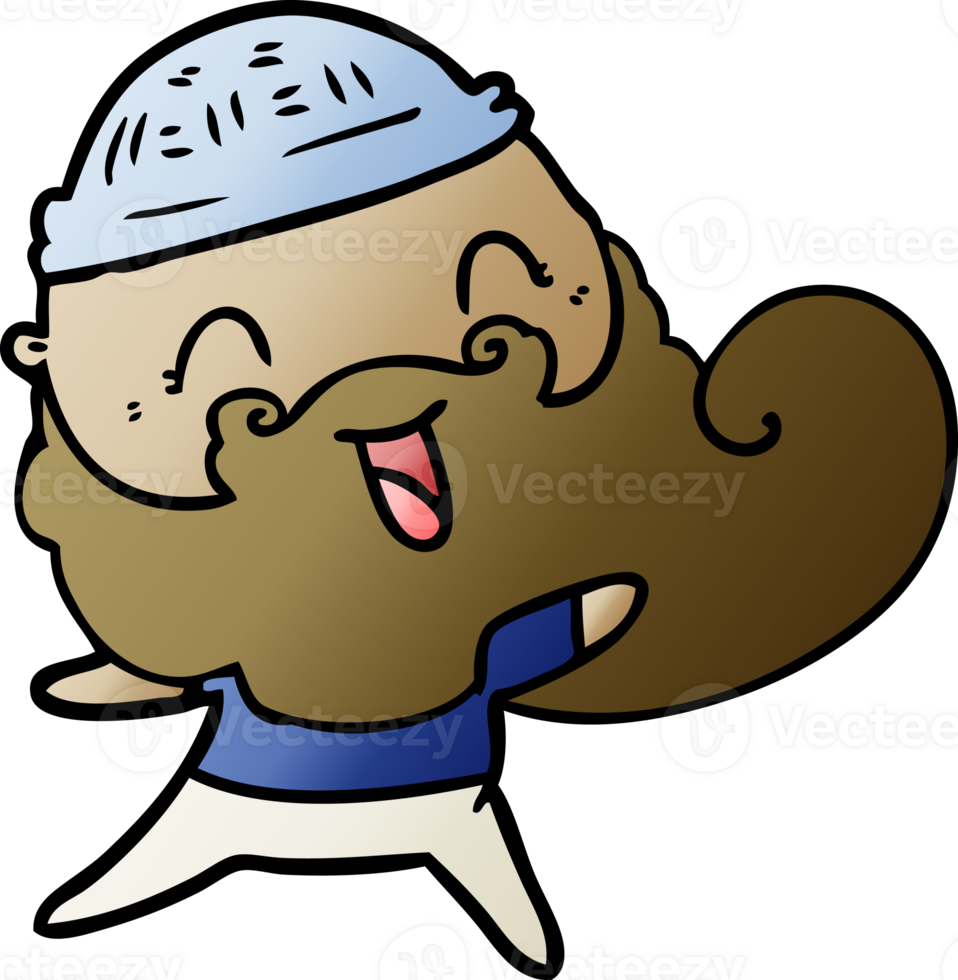 happy man with beard and winter hat png