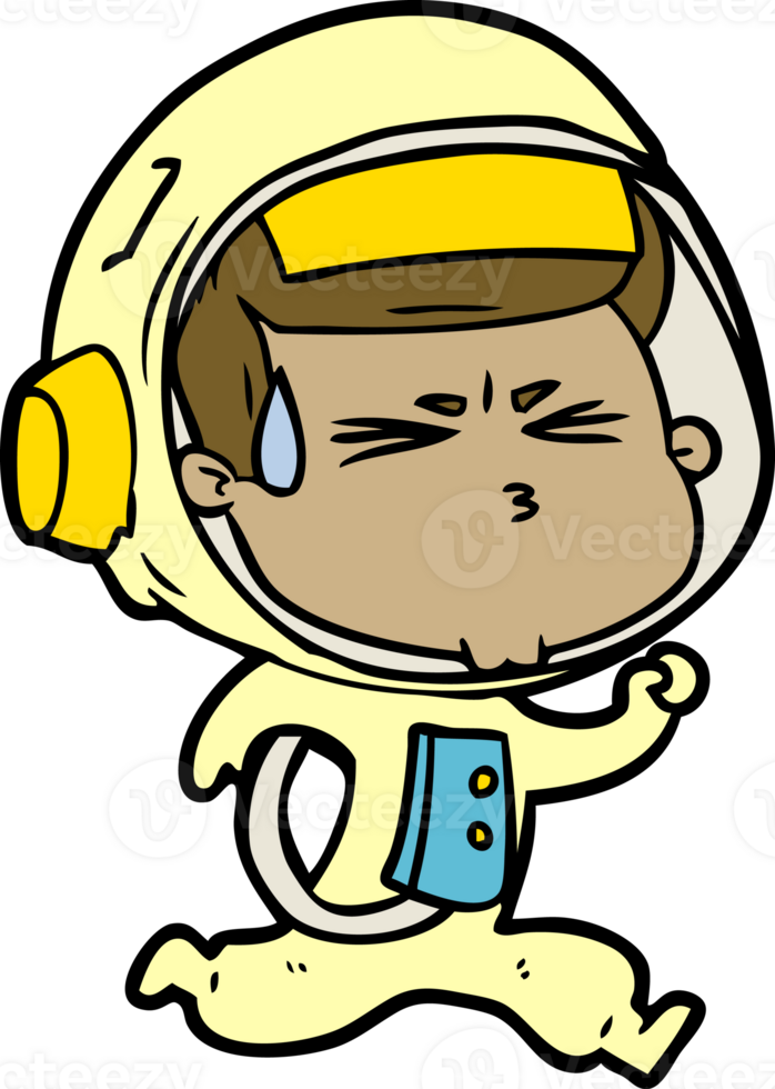 cartoon stressed astronaut png