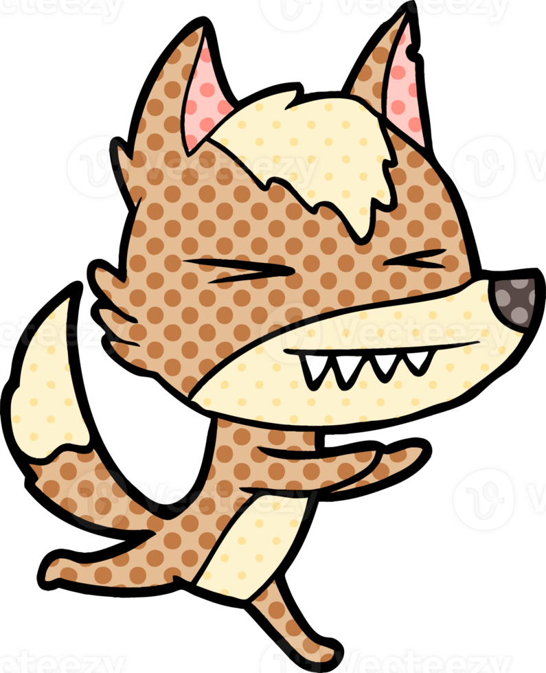angry wolf running png