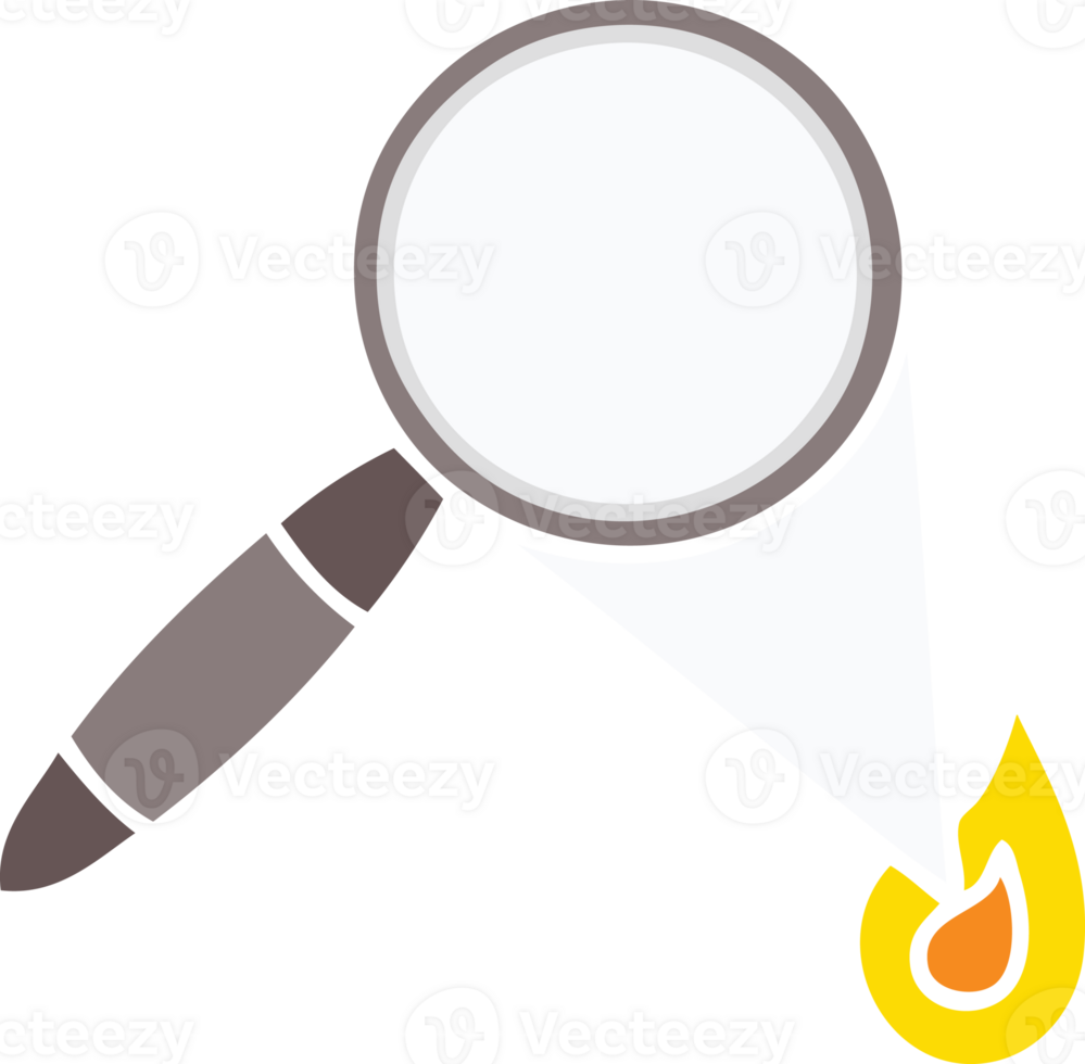 flat color retro cartoon of a magnifying glass png
