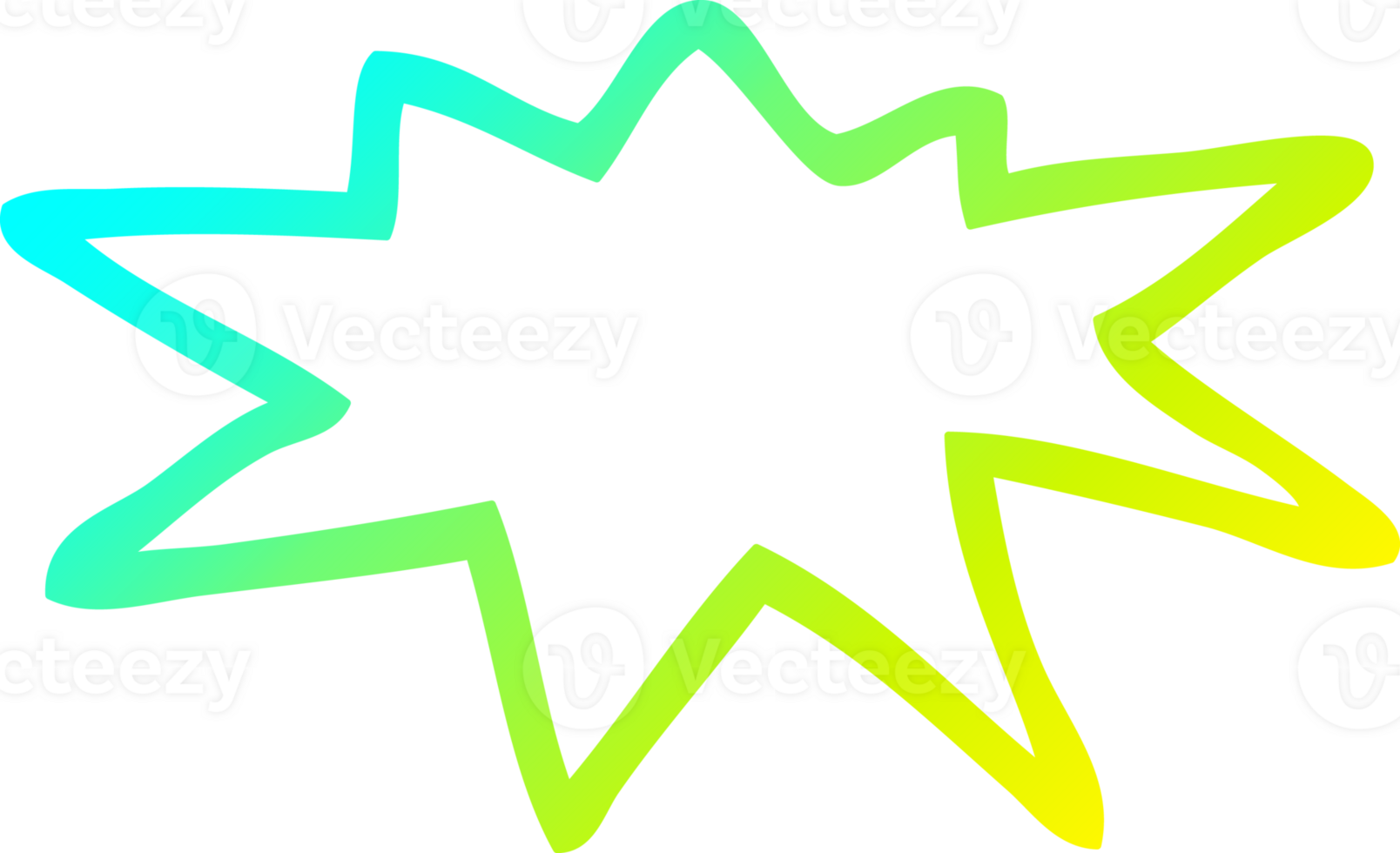 cold gradient line drawing of a cartoon explosion symbol png