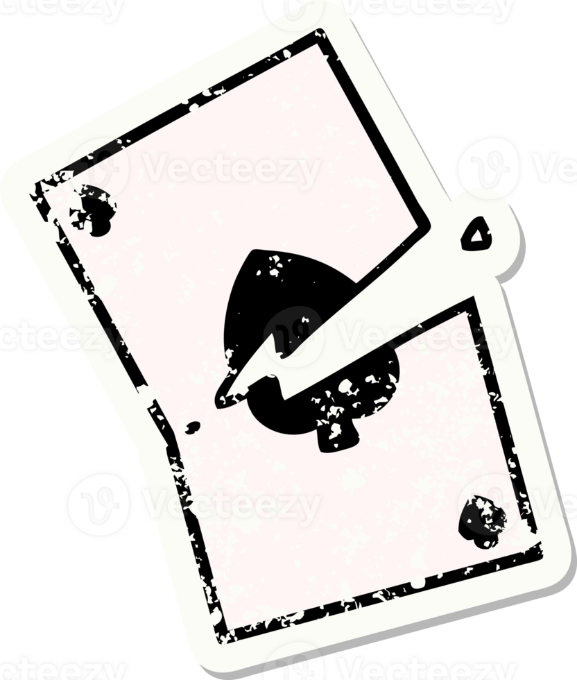 distressed sticker tattoo in traditional style of a torn card png
