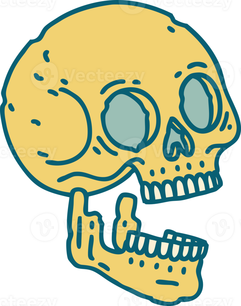 iconic tattoo style image of a skull png