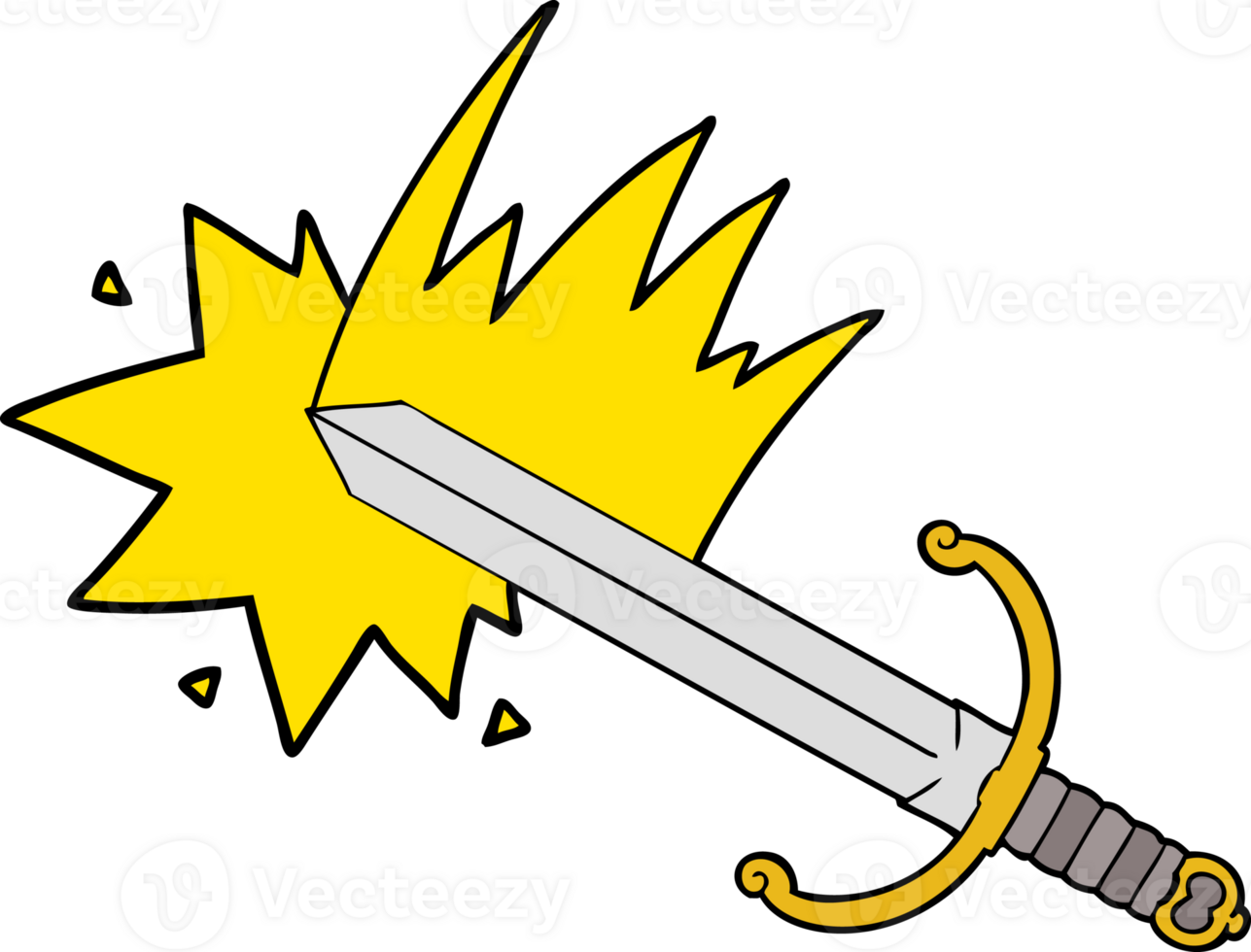 swinging cartoon sword png