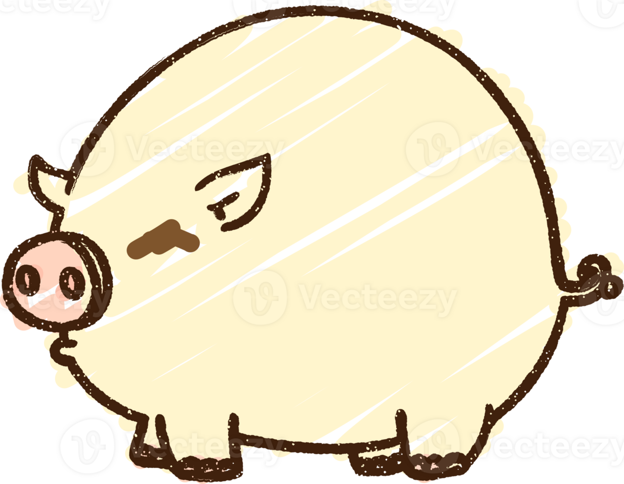 Tired Pig Chalk Drawing png
