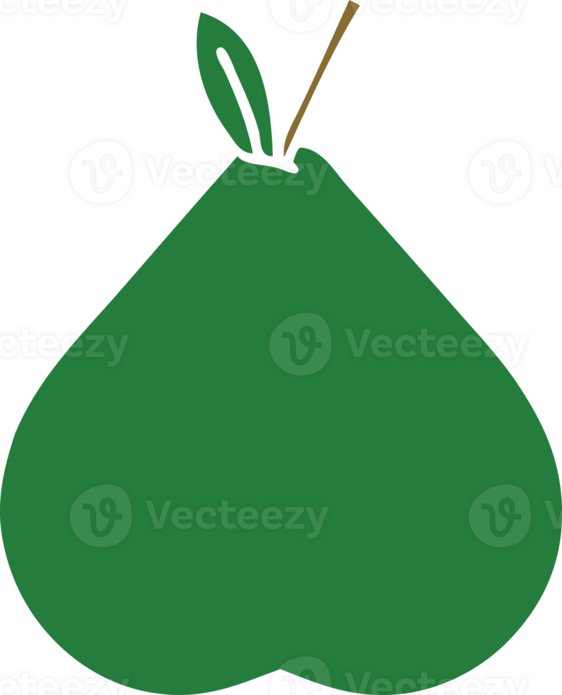 flat color retro cartoon of a pear png