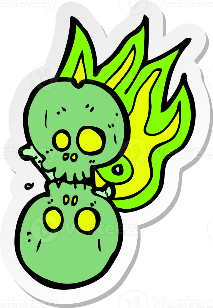 sticker of a cartoon halloween bone number png