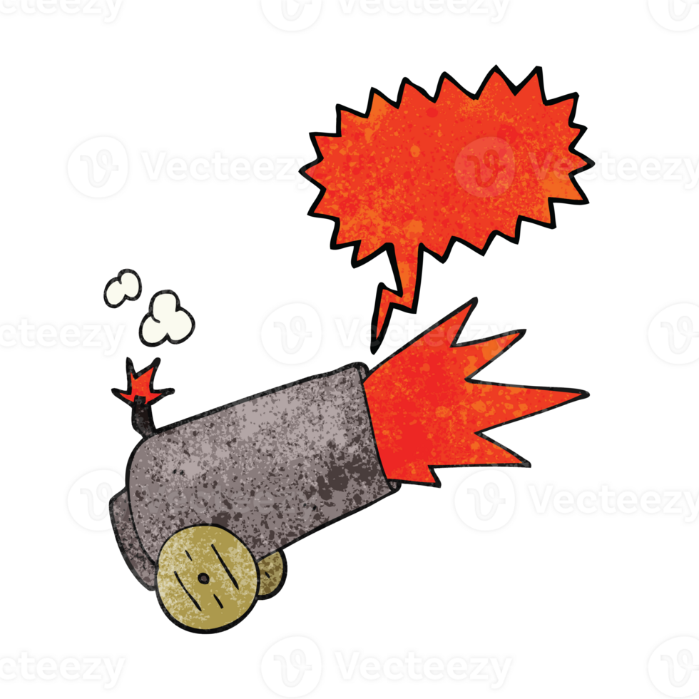 hand speech bubble textured cartoon cannon firing png