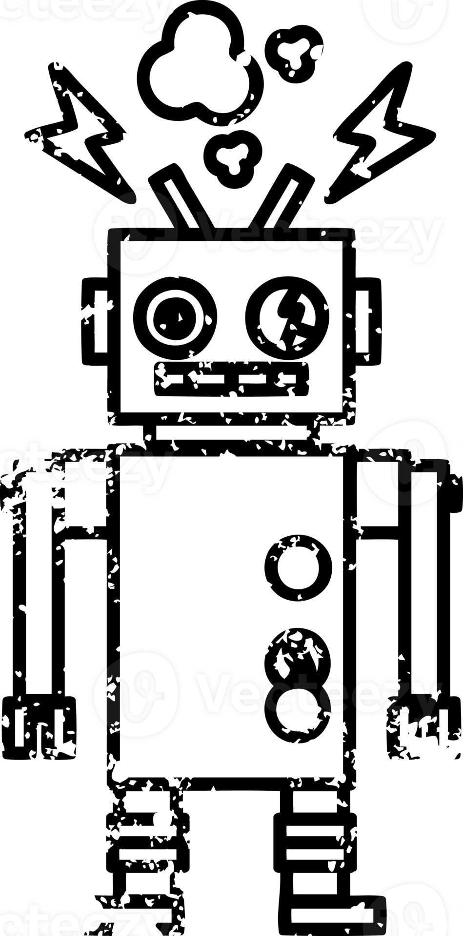 malfunctioning robot distressed icon symbol 45099047 PNG
