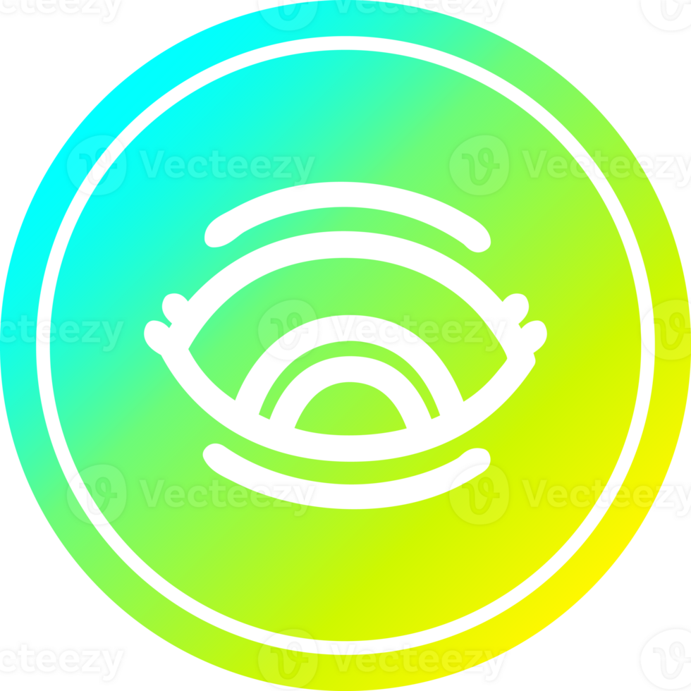 staring eye circular icon with cool gradient finish png