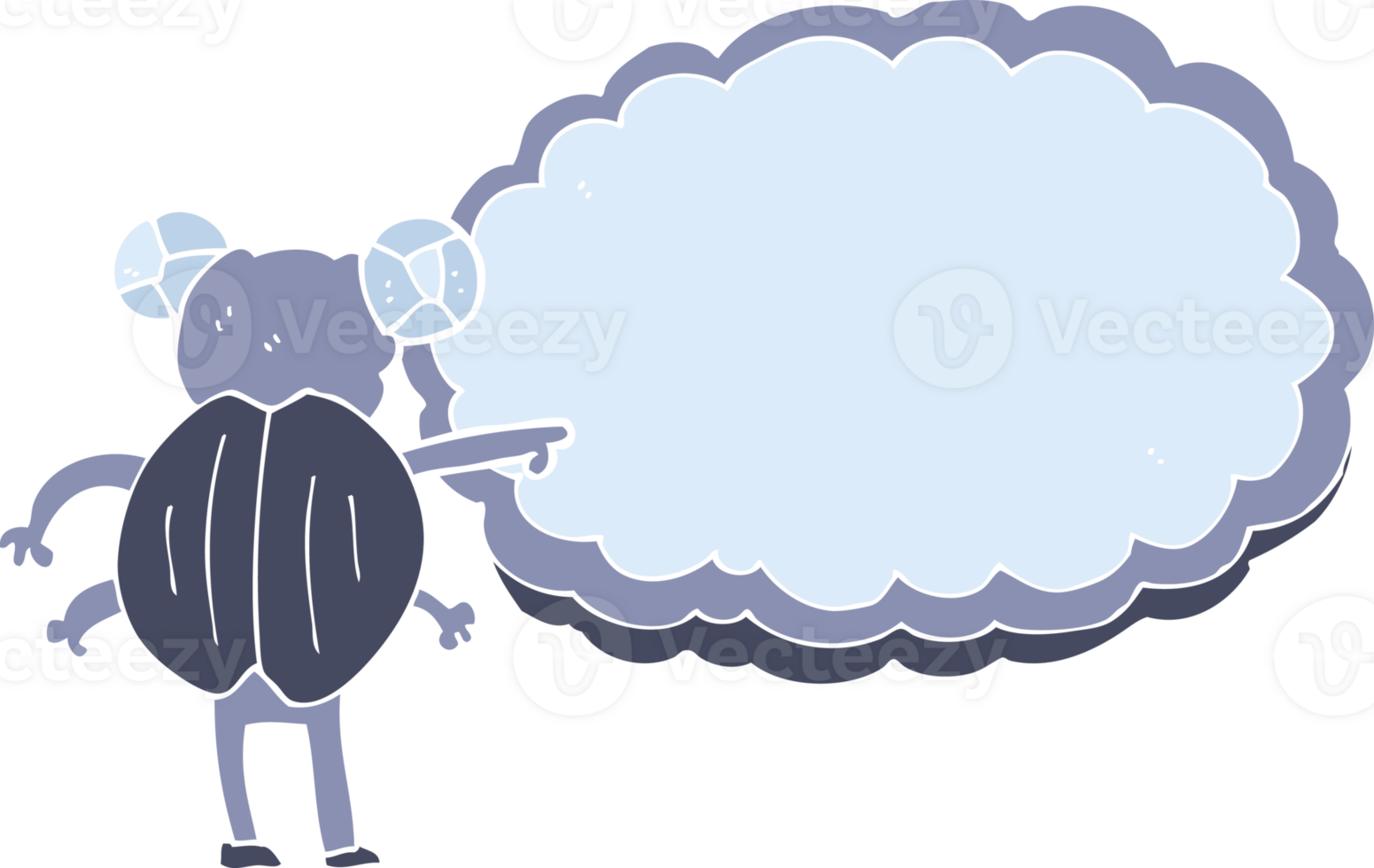 flat color illustration of pointing insect png