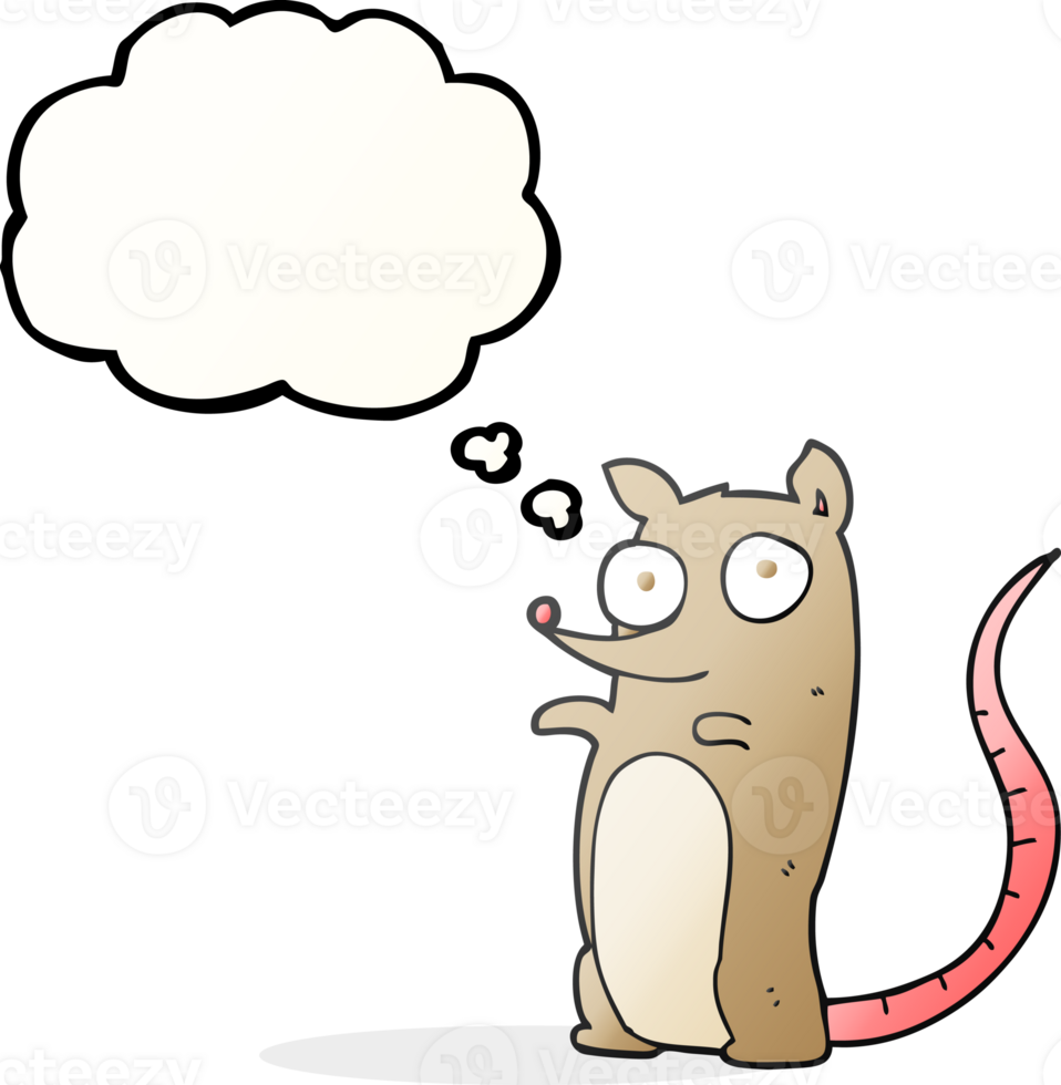 hand drawn thought bubble cartoon mouse png