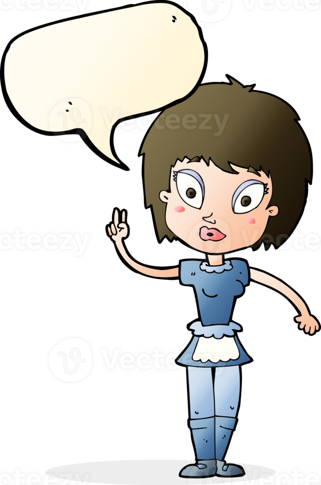 cartoon maid with speech bubble png