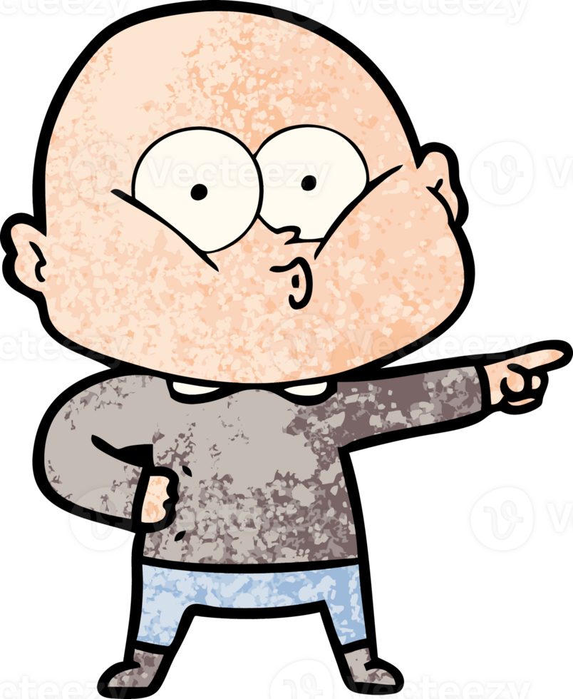 cartoon bald man staring png