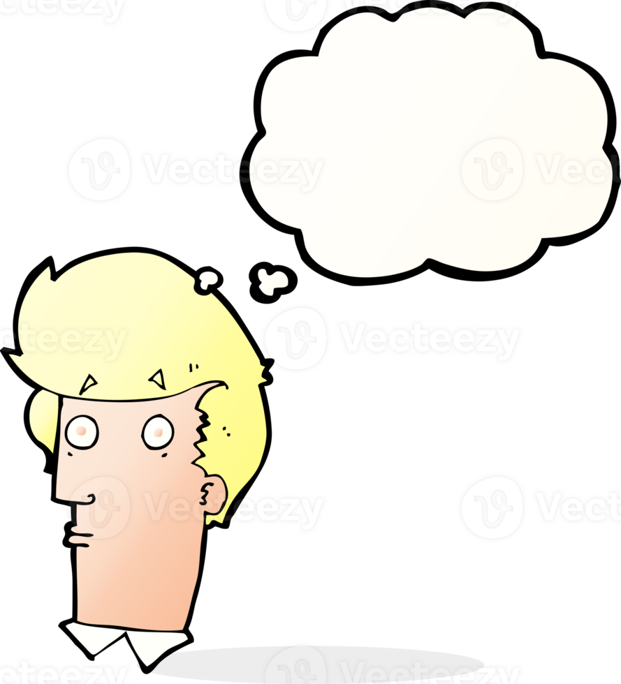 cartoon surprised expression with thought bubble png