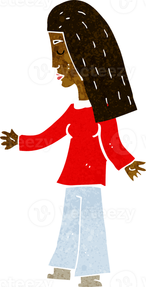 cartoon woman with open arms png