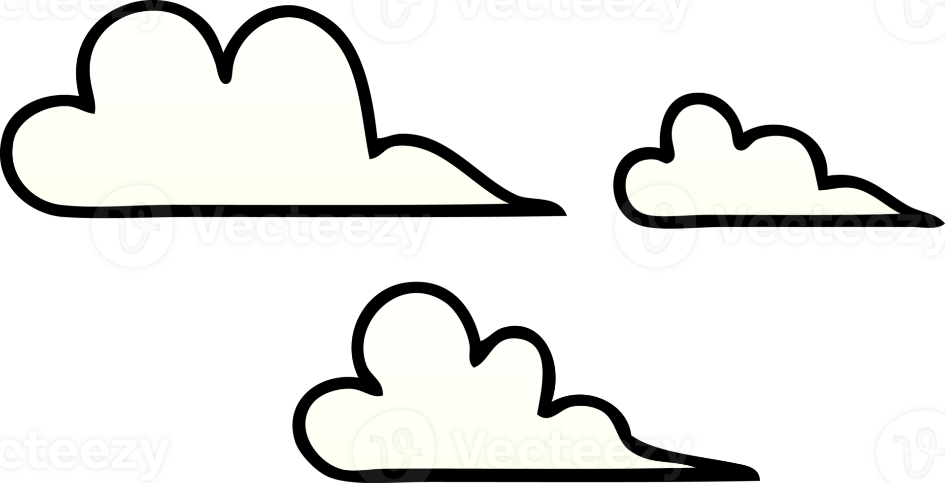 gradient shaded cartoon of a cloud png