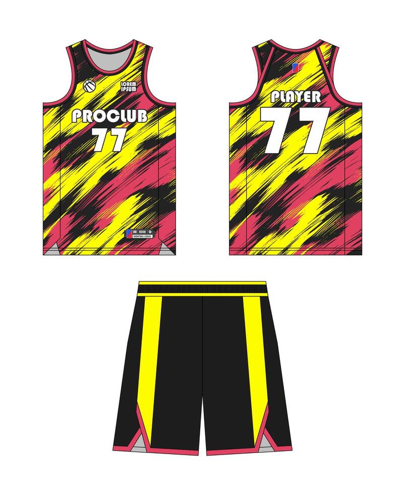 Jersey basketball template design. Basketball uniform mockup design. Concept design basketball jersey. vector