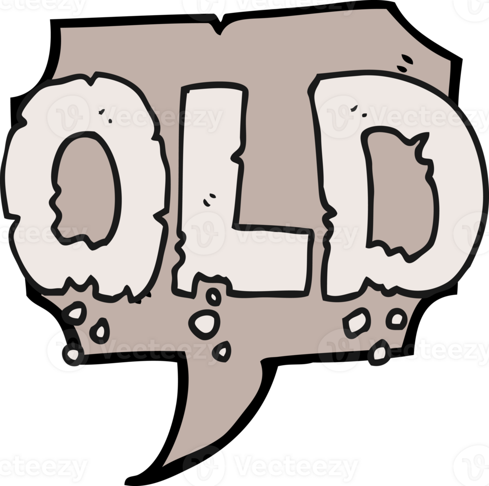 hand drawn speech bubble cartoon word old png