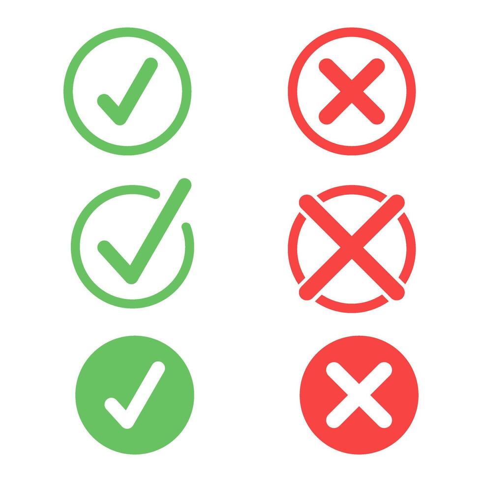 Check Mark icon set isolate on white background. vector
