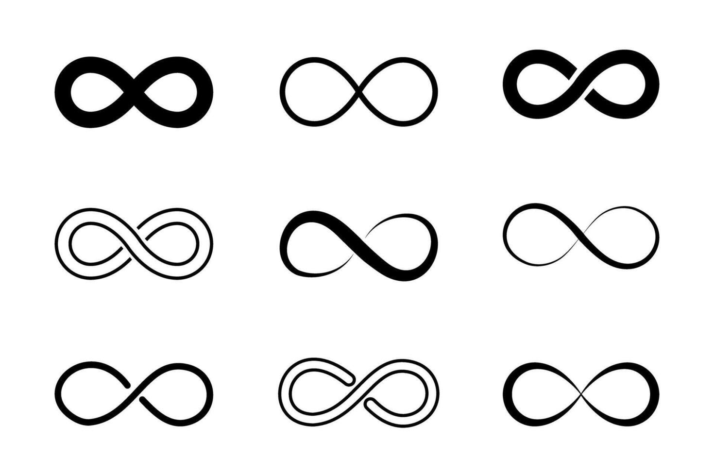 Infinity icon set on white background. vector