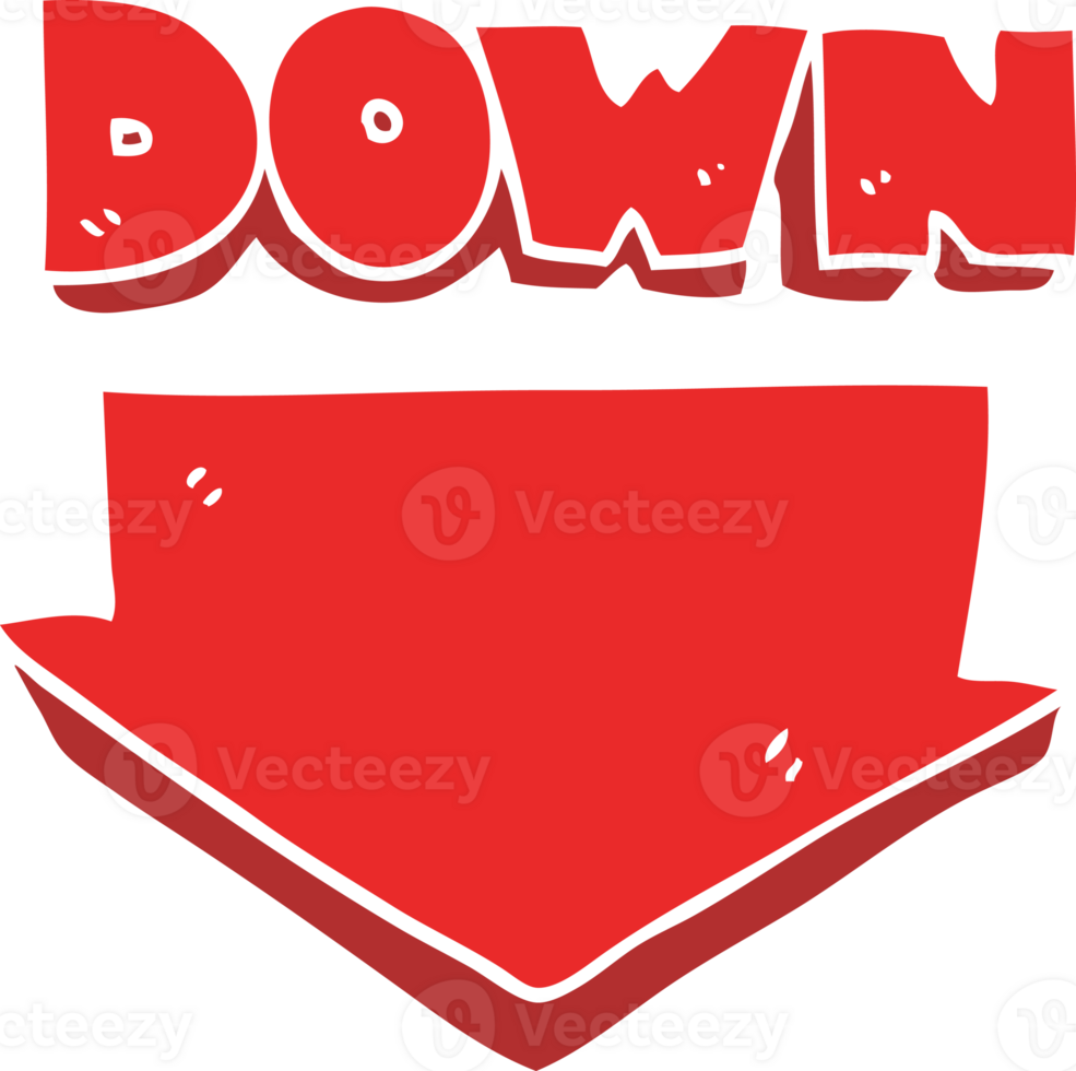 flat color illustration of down arrow symbol png